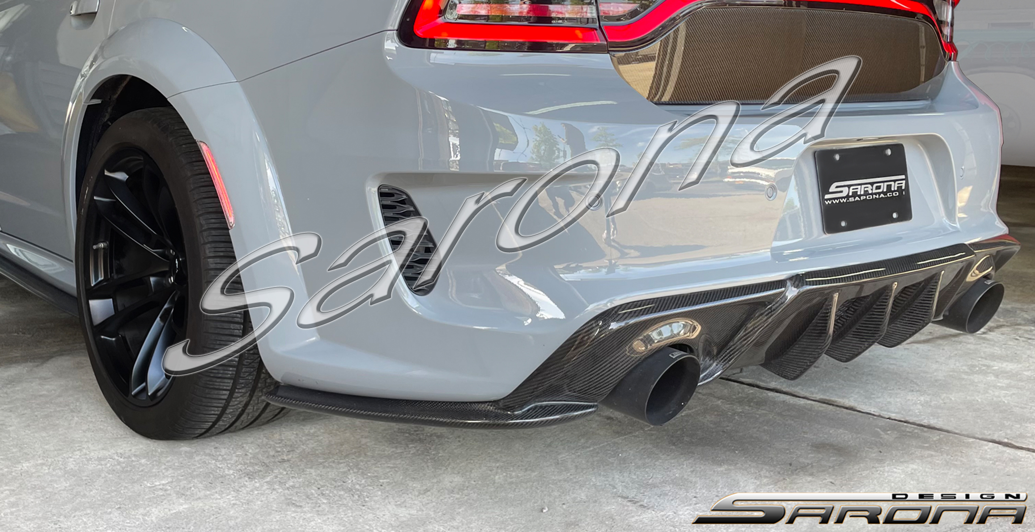 Custom Dodge Charger  Sedan Rear Lip/Diffuser (2015 - 2023) - $590.00 (Part #DG-037-RA)